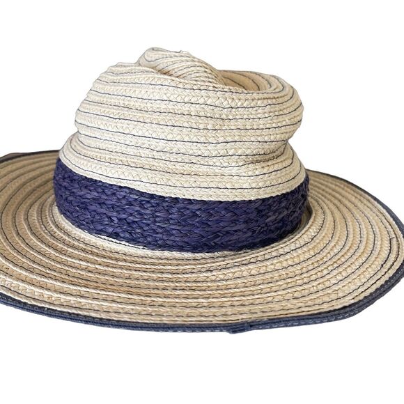 J Crew Womens Hat Size Medium Large Straw Floppy Resort Vacation Travel Festival - Picture 3 of 12